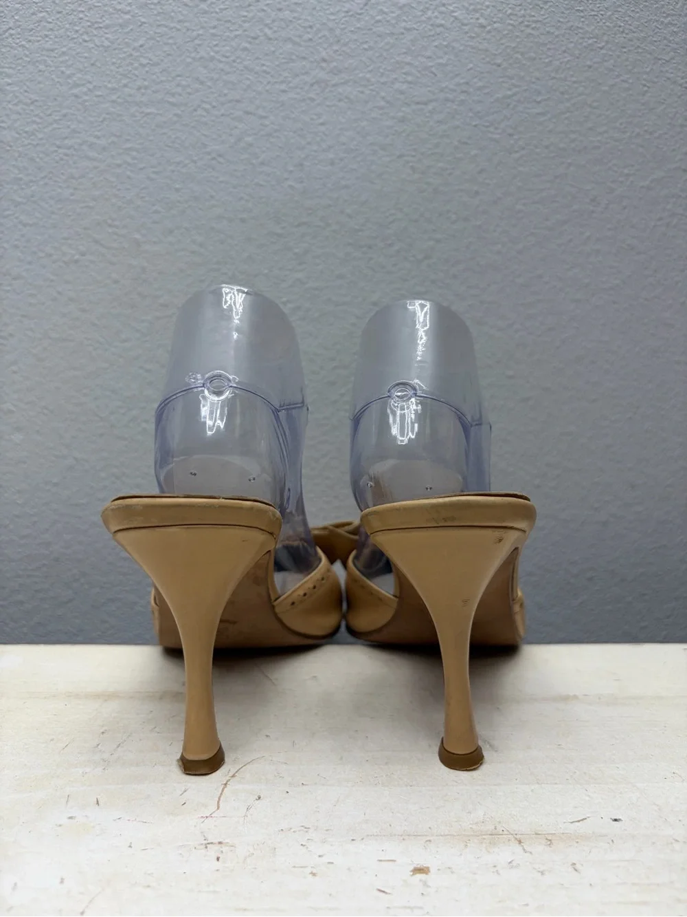 Isaac Mizrahi Brown Leather Open Toe Bow Slide Pumps Size 10